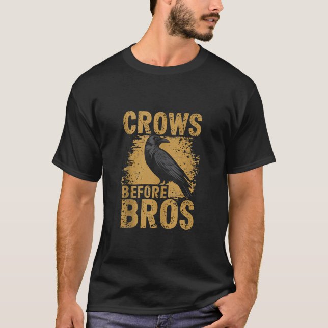 Crows Before Bros Design Dark Bird Witchcraft Retr T-Shirt (Vorderseite)