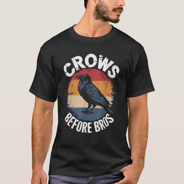 Crows Before Bros Design Dark Bird Witchcraft Retr T-Shirt (Vorderseite)
