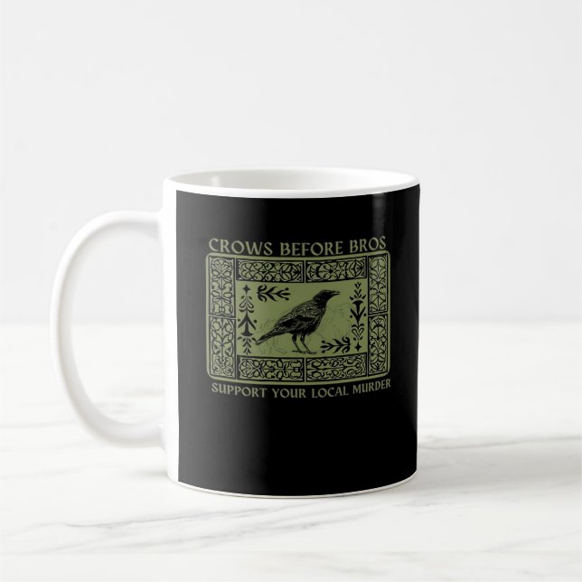 Crows Before Bros - Whimsigoth Fantasy Illustratio Kaffeetasse (Links)