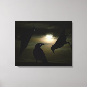"Crows by Moonlight" von DJONeill Leinwanddruck