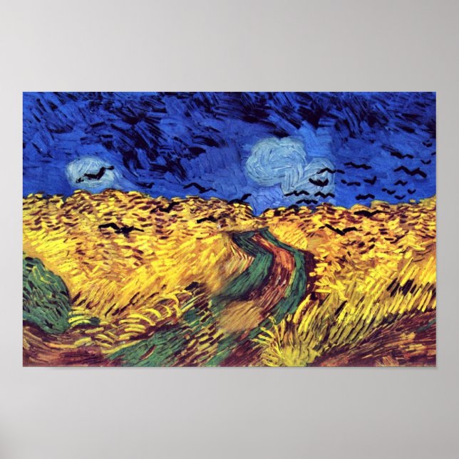 Crows Over Wheatfield von Vincent Van Gogh Poster (Vorne)