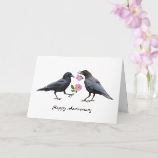 Crows Roses Anniversary Card Karte
