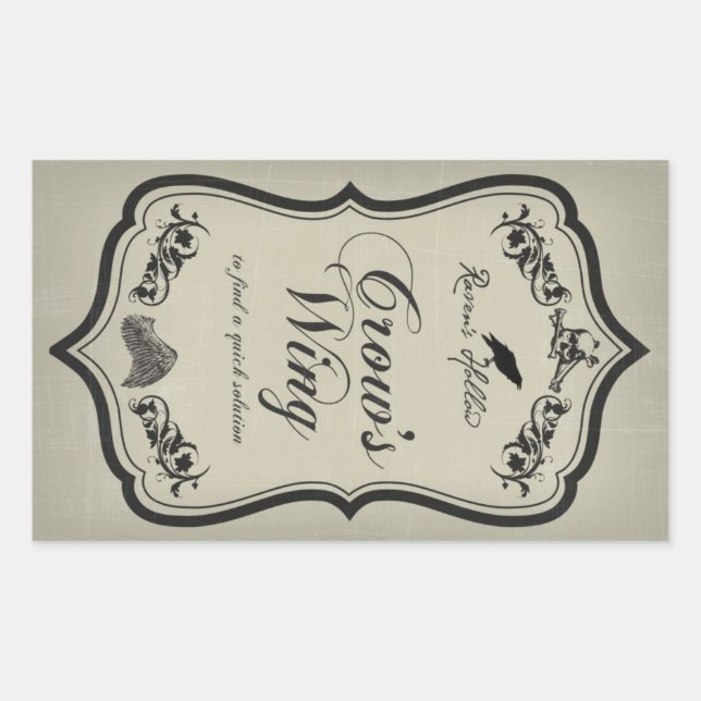 Crow's Wing Halloween Jar Aufkleber (Vorderseite)