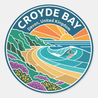 Croyde Bay Vereinigtes Königreich Runder Aufkleber