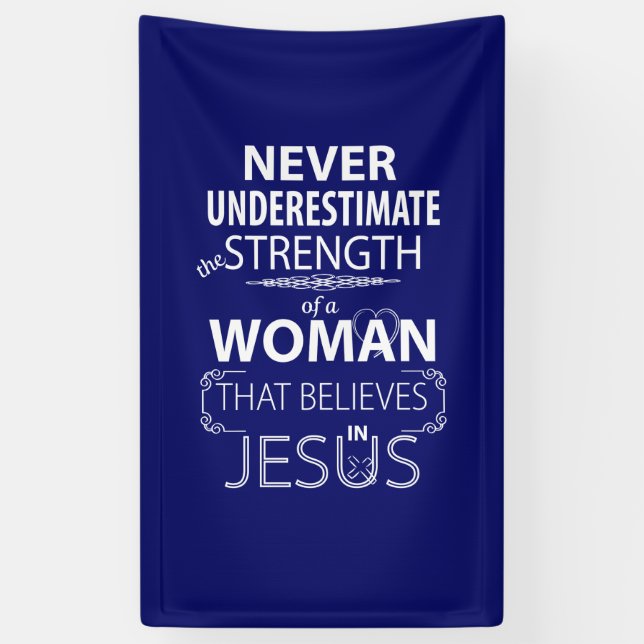 Croyez à la force de bannière de Jésus d'une femme (Vertical)
