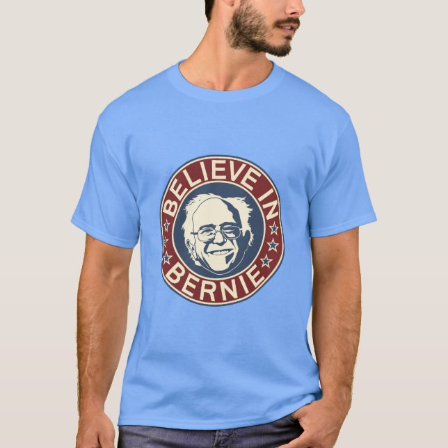 Croyez au T-shirt de Bernie (bleu) (Devant)