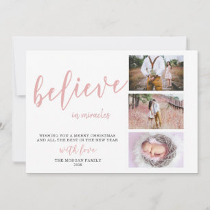 Croyez aux miracles ⎢ Carte de vacances photo rose