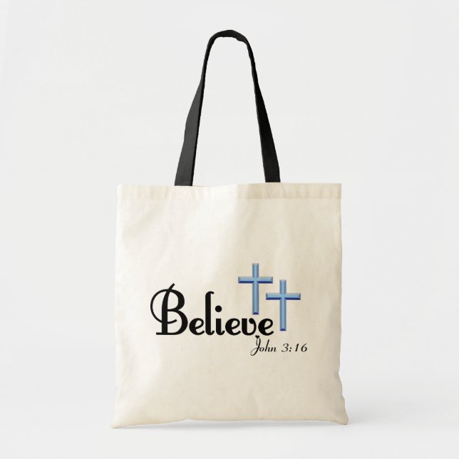 Croyez avec le sac fourre-tout à croix de bleu (Devant)