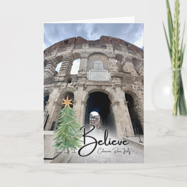 Croyez Colosseum Rome Noël Carte de séjour (Devant)