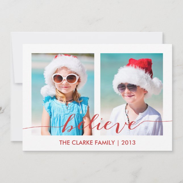 Croyez deux cartes de vacances photo (Devant)