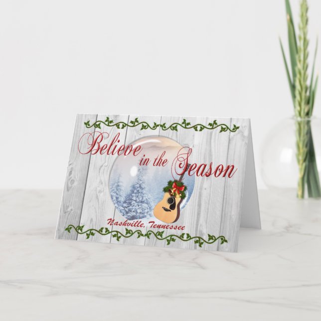 Croyez en carte de Noël de Nashville de saison (Devant)
