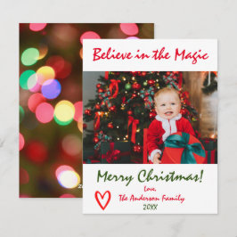 Croyez en la carte de vacances photo de Noël Magiq