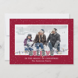 Croyez en la Magic Red Photo Cartes de Noël
