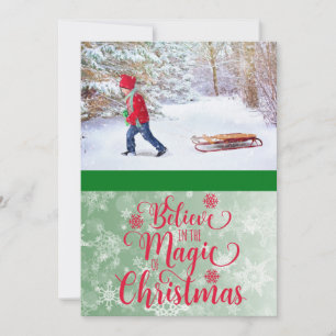 Croyez en la magie de la carte photo de Noël