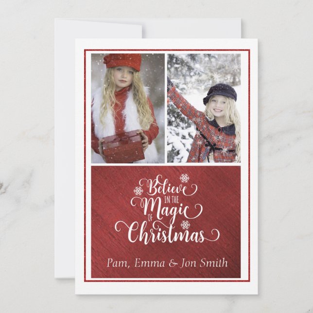 Croyez en la magie de la carte photo de Noël (Devant)