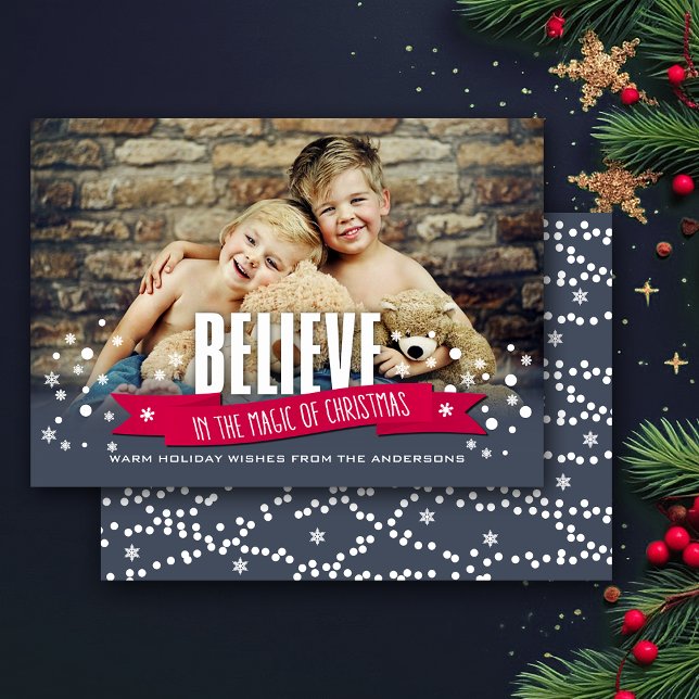Croyez en la magie de la carte photo de Noël (Créateur téléchargé)