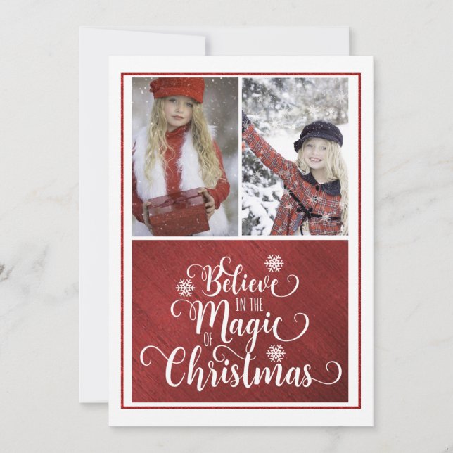 Croyez en la magie de la carte photo de Noël (Devant)