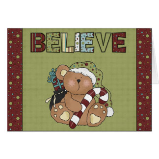 Croyez en Noël Teddy Bear Greeting Card d2
