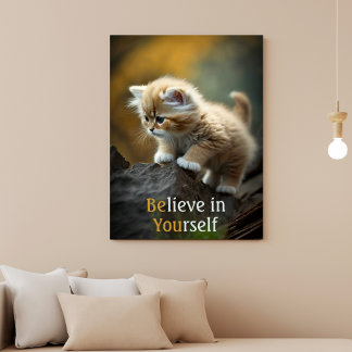 Croyez en vous Inspirational Cat Poster