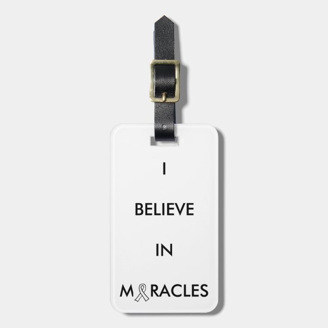 "croyez étiquette de bagage à miracles" (Devant Vertical)
