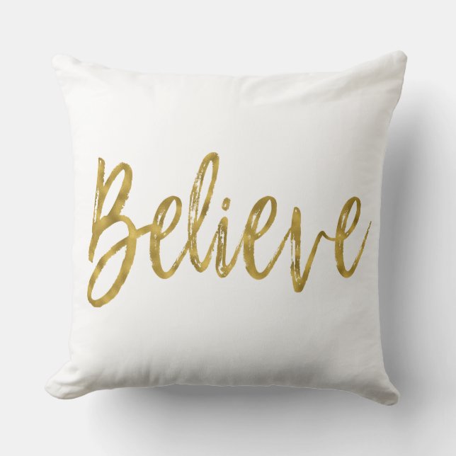 Croyez Faux Gold Foil Coussin (Recto)