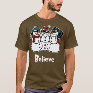 Croyez Funny Christmas Snowmies Tshirt garçon fill