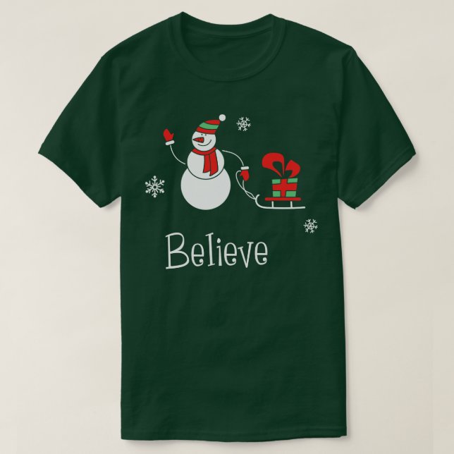Croyez Funny Père Noël Tshirt de Noël garçon fille (Design devant)