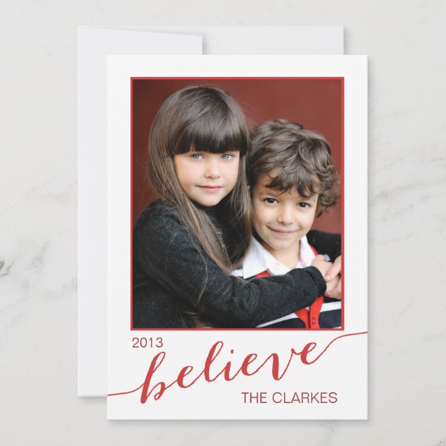 Croyez les Cartes photos de vacances | Rouge et bl (Devant)
