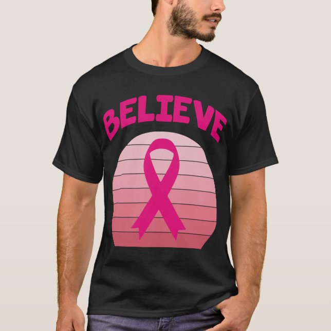 Croyez Pink Ribbon Retro T-Shirt (Devant)