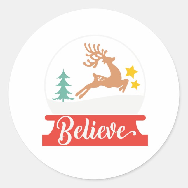Croyez Sticker de Noël - Vacances Inspirationnelle (Devant)