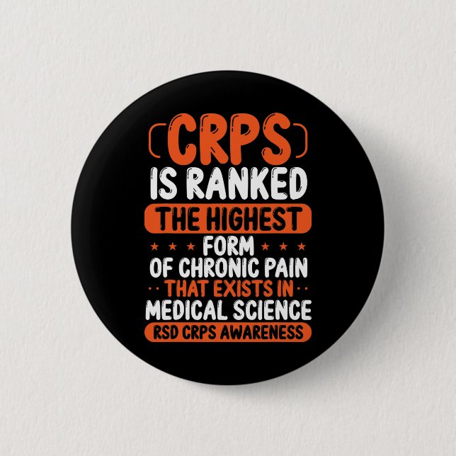 Crps Awareness Chronic Pain Orange Ribbon Rsd Crps Button (Vorderseite)
