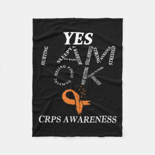 Crps Awareness Chronic Pain Orange Ribbon Rsd Crps Fleecedecke