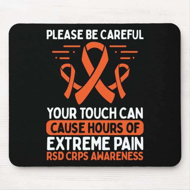 Crps Awareness Fighter Disease Rsd Warrior Orange Mousepad (Vorne)