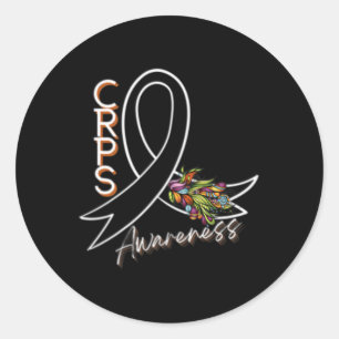 Crps Awareness Ribbon - Vorderseite und Rückseite Runder Aufkleber
