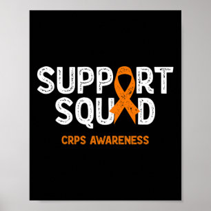 Crps Awareness Support Squad Orange Ribbon Familie Poster