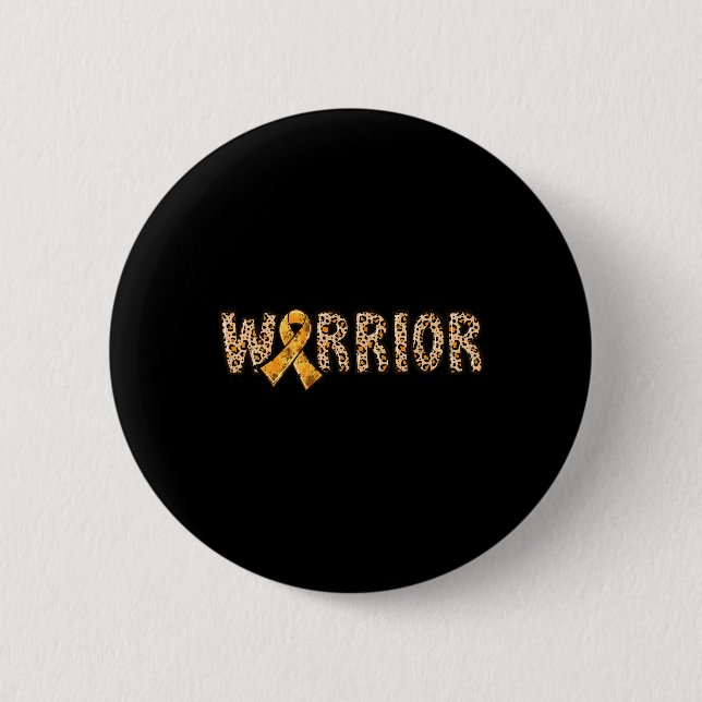Crps Awareness Warrior Orange Ribbon Leopard Print Button (Vorderseite)