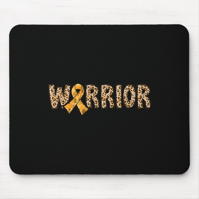 Crps Awareness Warrior Orange Ribbon Leopard Print Mousepad (Vorne)