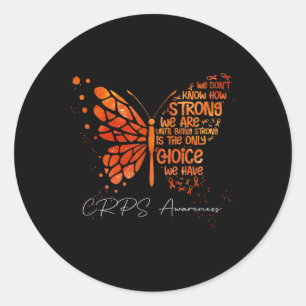Crps Butterfly Orange Ribbon Crps Bewusstsein Runder Aufkleber