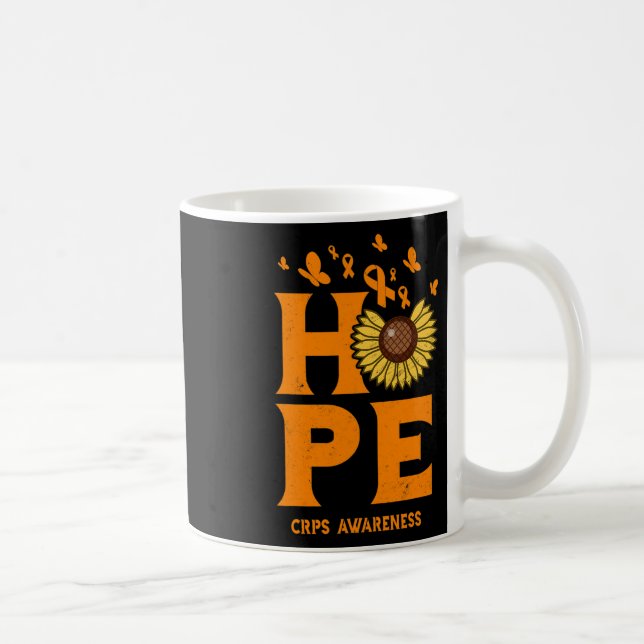 Crps Orange Hope Vintag Sonnenblumen-Bewusstsein Kaffeetasse (Rechts)