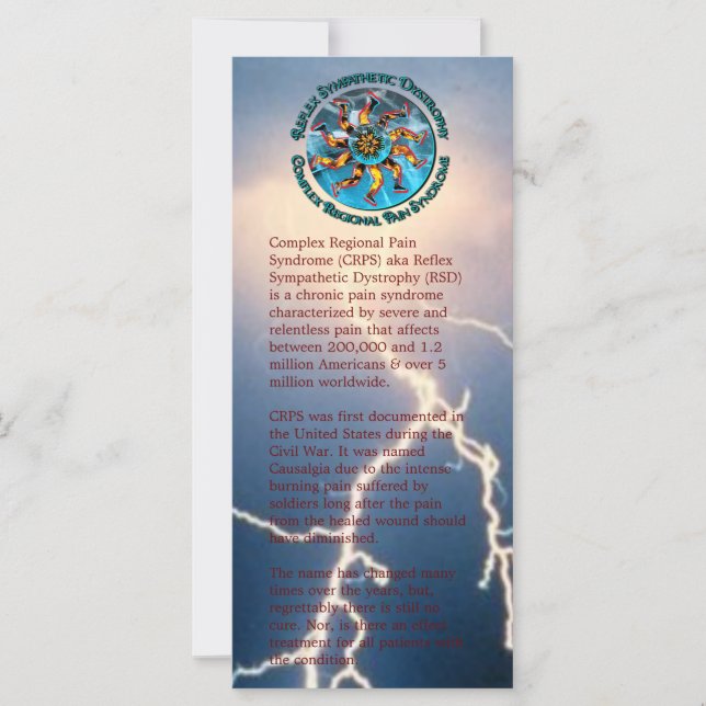 CRPS RSD Awareness World of Fire & Ice Rack Card (Vorderseite)