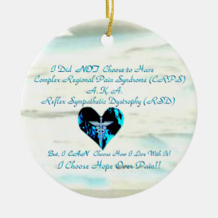 CRPS/RSD blaues Herz von Keramik Ornament
