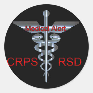 CRPS RSD medizinischer wachsamer silberner Runder Aufkleber