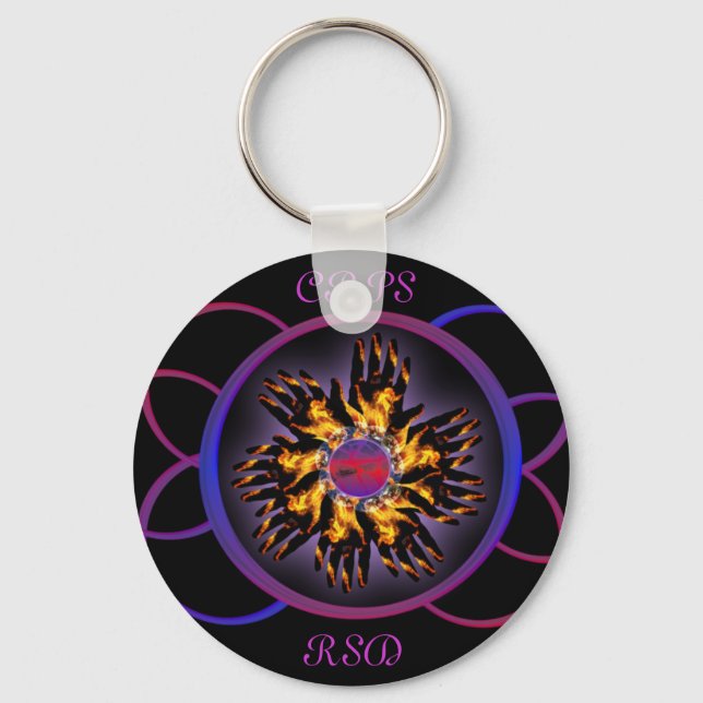 CRPS/RSD Rainbow Blaze Schlüsselanhänger (Vorderseite)
