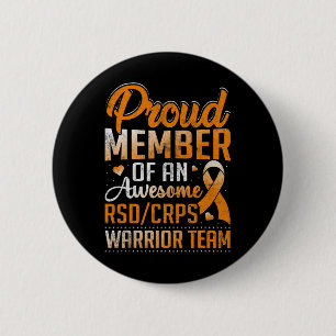 Crps Warrior Orange Complex Regional Pain Syndrome Button