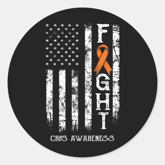 CRPS Warrior US-Flagge RSD CRPS-Bewusstsein Runder Aufkleber (Vorderseite)