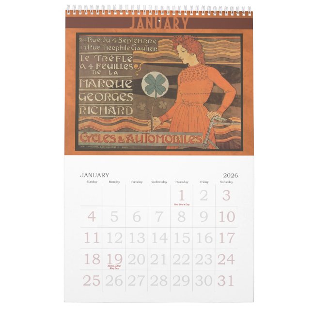 Cru 2014 de calendrier de bicyclette de Nouveau (Jan 2026)