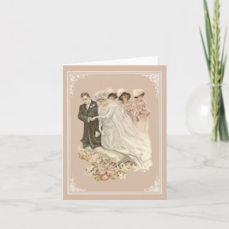 Cru, carte pour notes de mariage d'Edwardian