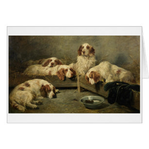 Cru - épagneuls de Clumber et une souris,