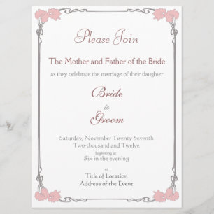 Cru - faire-part de mariage de Nouveau d'art