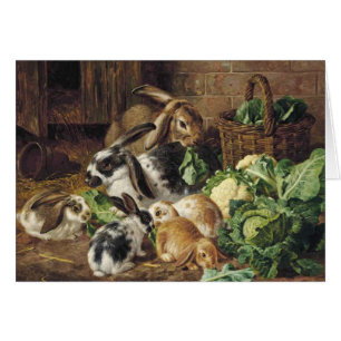 Cru - famille de lapin mangeant des légumes,